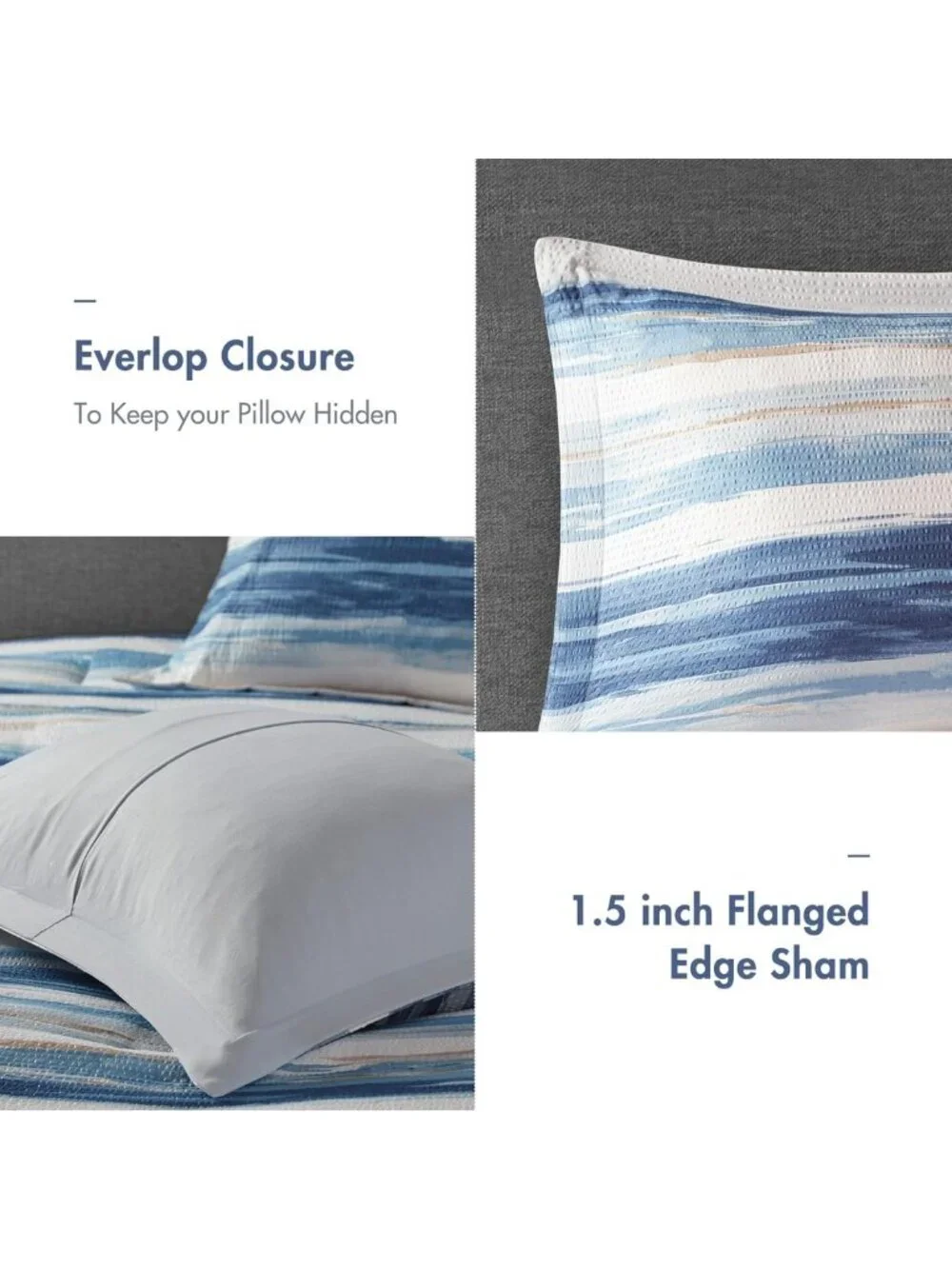 Modern Luxury Comforter Set - All Season Down Alternative, Matching Shams